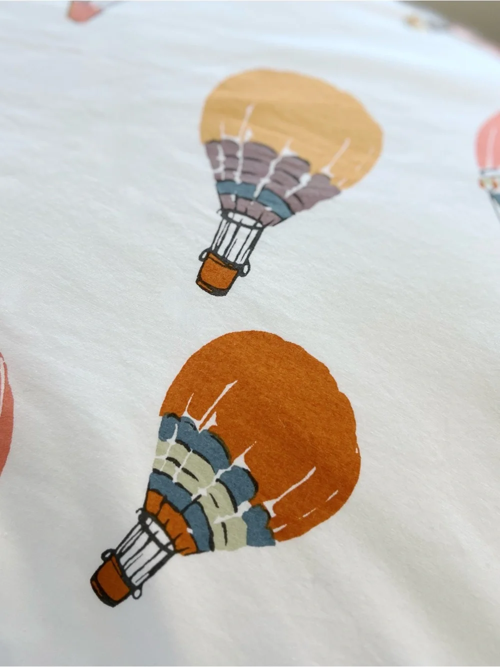 2 Garnet Hill Up In The Air STANDARD Pillowcases Hot Air Balloon Cotton Colorful